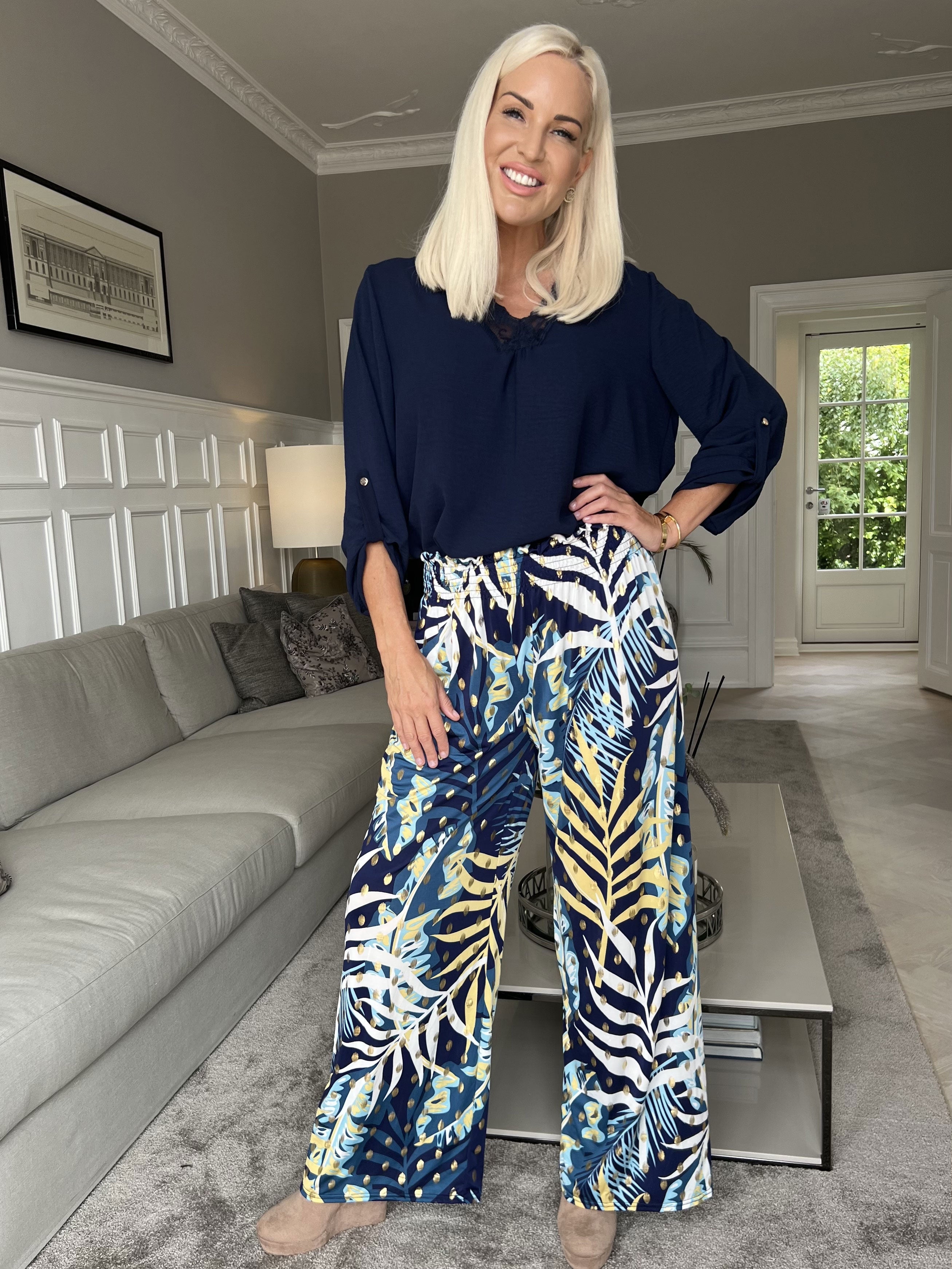 Pams Pants Forest - Løse mønstret bukser i elastisk stof